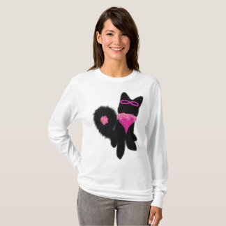 Pink Halloween black dog costume T-Shirt
