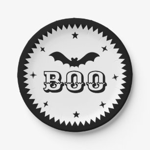 Pink Halloween, Boo! Paper Plate