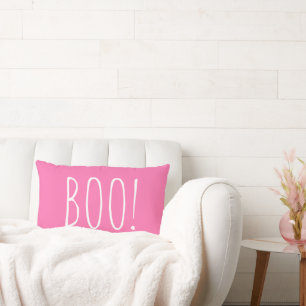  Pink Halloween Boo Typography Decorative Lumbar Cushion