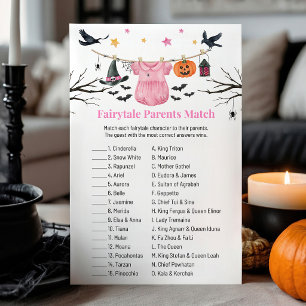 Pink Halloween Clothesline Fairytale Match Game