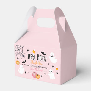 Pink Halloween Ghost Hey Boo Birthday Party Girl Favour Box