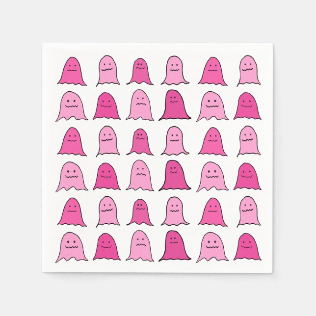 Pink Halloween Ghosts Napkin (Front)