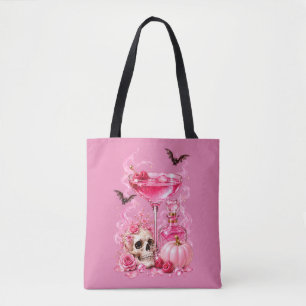 Pink Halloween Girls Night Boo Ze Cocktail Party Tote Bag