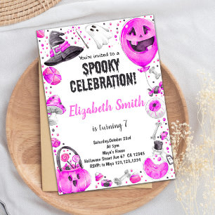 Pink Halloween Invitations
