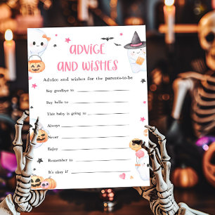Pink Halloween Little Boo Advice and Wishes Game