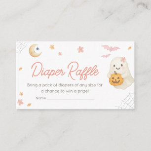 Pink Halloween Little Boo BabyShower Diaper Raffle Enclosure Card