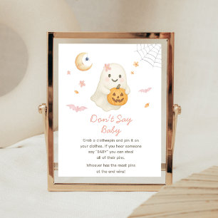 Pink Halloween Little Boo Don't Say Baby Sign