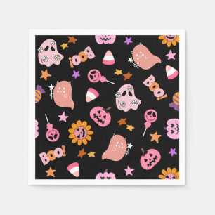 Pink Halloween Napkin