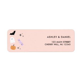 Pink Halloween Return Address