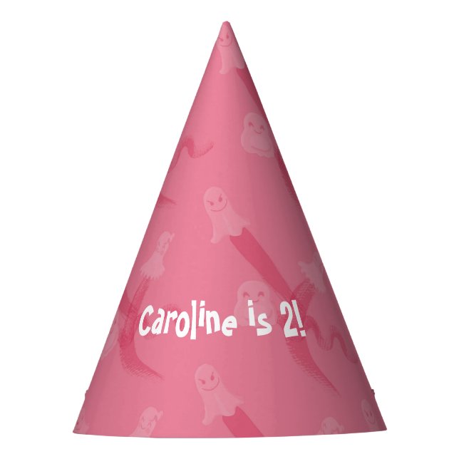 Pink Halloween-themed birthday party Hat (Front)