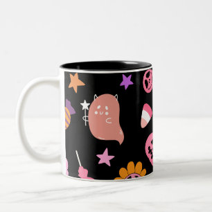Pink Halloween Two-Tone Coffee Mug