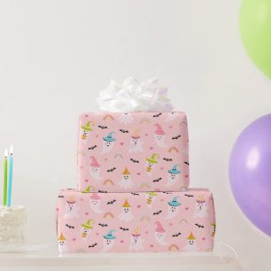 Pink Halloween Wrapping Paper