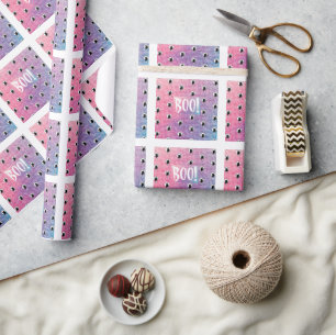 Pink Halloween Wrapping Paper by Poet Adiela Akoo