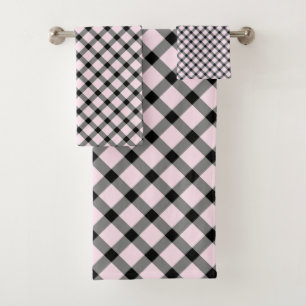PINK HAMPTONS CHECK BATHROOM TOWEL SET
