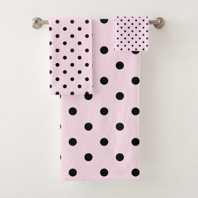 PINK HAMPTONS SPOT BATHROOM TOWEL SET (Insitu)