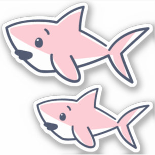 Pink Hand-Drawn Cartoon Baby Shark Scrapbook
