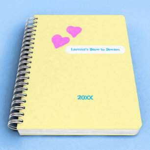Pink Hand-drawn Hearts For Dreamers Notebook