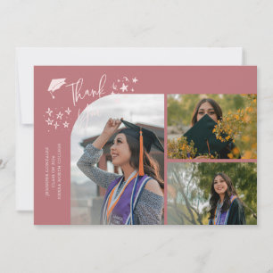 Pink Hand Written Thank You Multi Photo Announcement