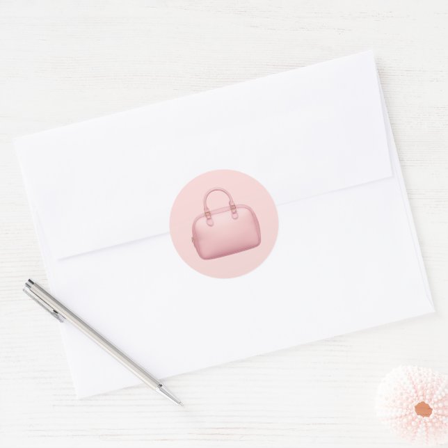Pink Handbag Emoji  Classic Round Sticker (Envelope)