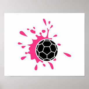 Pink handball splash poster