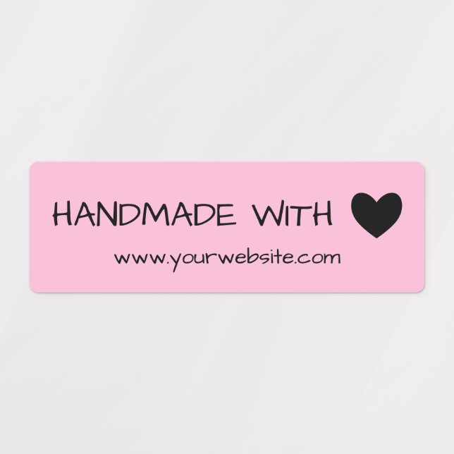 Pink Handmade with Love Black Heart (Design 1)