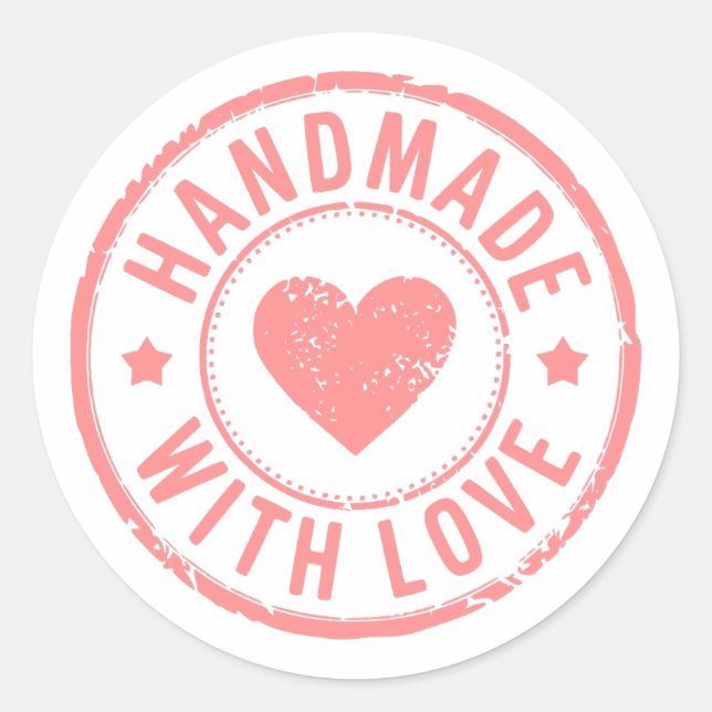 Pink Handmade with Love Sticker (Front)