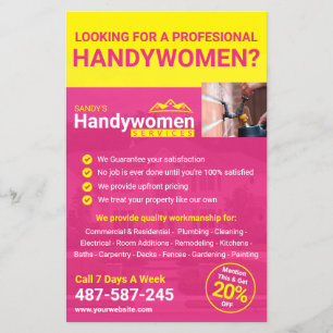Pink Handy Women Business Flyer - Home Business