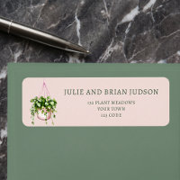 Pink Hanging Basket house plant return address