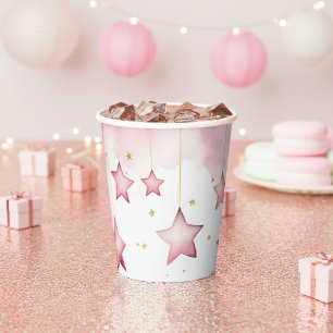 Pink hanging stars paper cup