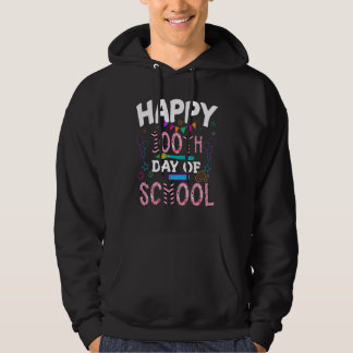 Pink Happy 100th Day Of School Teacher And Child Hoodie