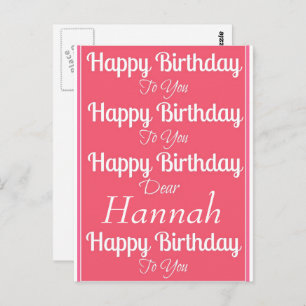 Pink Happy Birthday Song Postcard