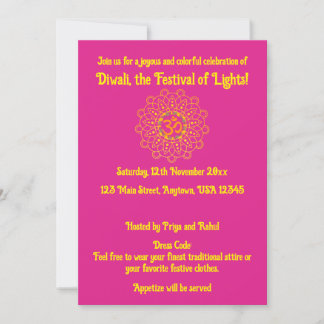 Pink Happy Diwali - Celebration Invitation