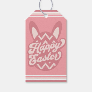 Pink Happy Easter Bunny Gift Tags