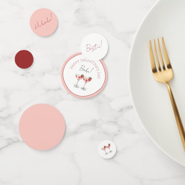 Pink Happy Galentines Day Cute Girly Bestie Friend Confetti (Group)