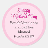 Pink Happy Mother's Day Bible Verse Simple