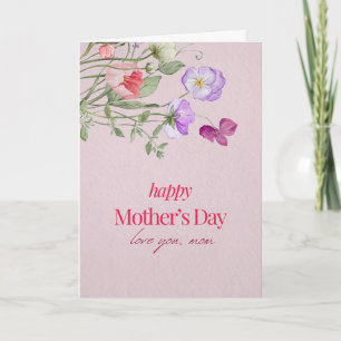 Pink "Happy Mother's Day Love you mom" Classic  Card