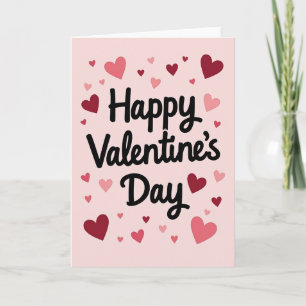 Pink Happy Script Valentines Day Card