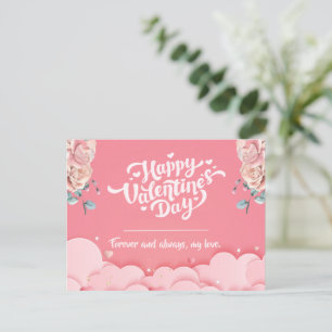 Pink Happy Valentine's Day Postcard