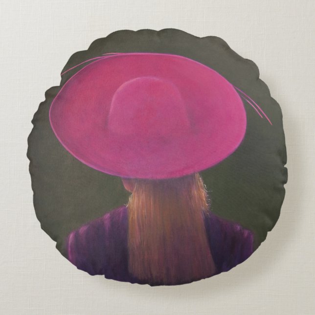 Pink Hat 2014 Round Cushion (Front)
