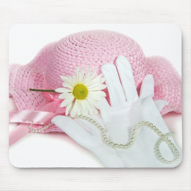Pink Hat and White Gloves Mouse Pad (Front)