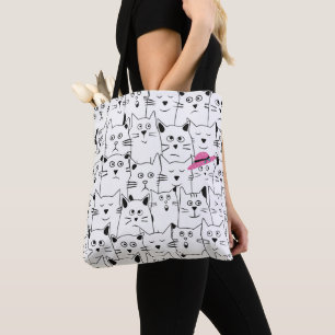 Pink Hat n' Cat Shoulder Tote