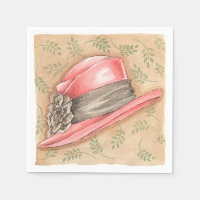 Pink Hat - Paper Napkins (Front)