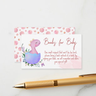 Pink hatching soon baby shower books for baby enclosure card