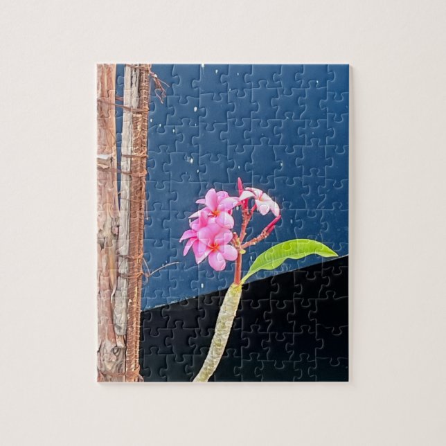 Pink Hawaii Plumeria Flower Jigsaw Puzzle (Vertical)