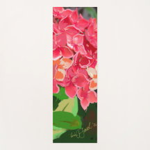 Pink Hawaiian Flowers in Yoga! Yoga Mat