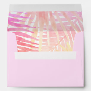 Pink Hawaiian Tropical Palm Leaves Envelope