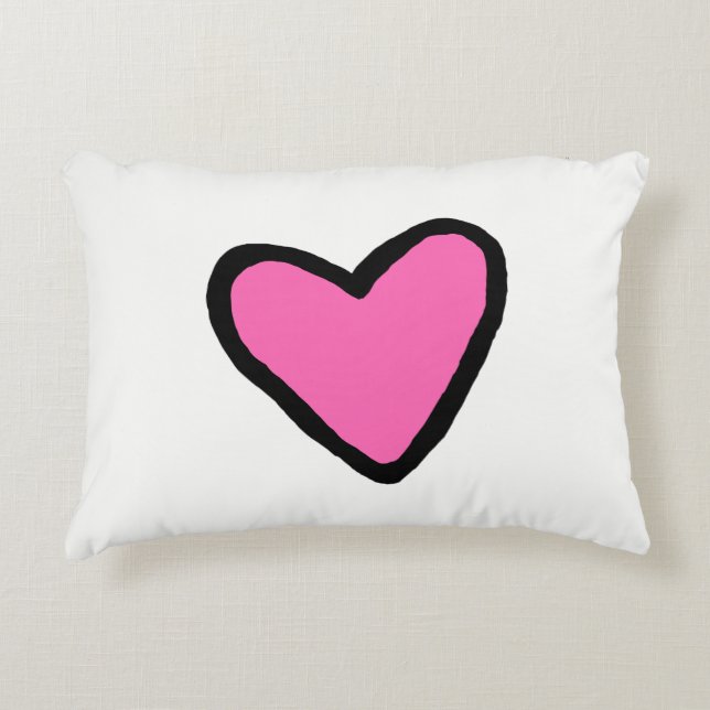 Pink Heart Accent Pillow (Front)
