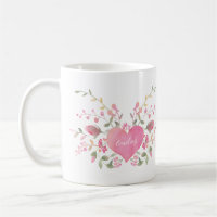 Pink Heart and Flowers