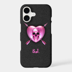Pink Heart and Skull iPhone 7 Case