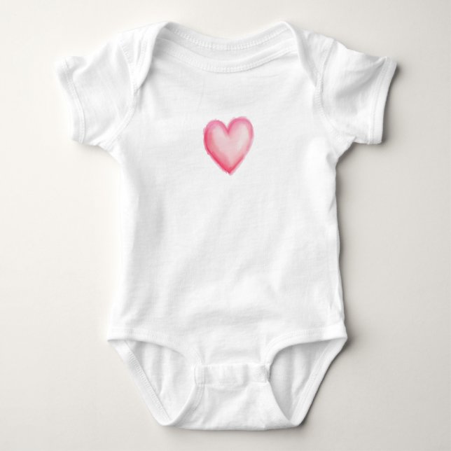 Pink heart  baby bodysuit (Front)